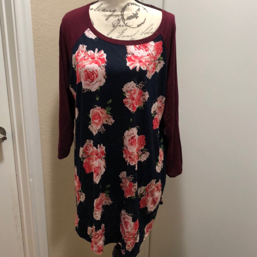 Plus Size Fall Floral Raglan PERFECT for Leggings